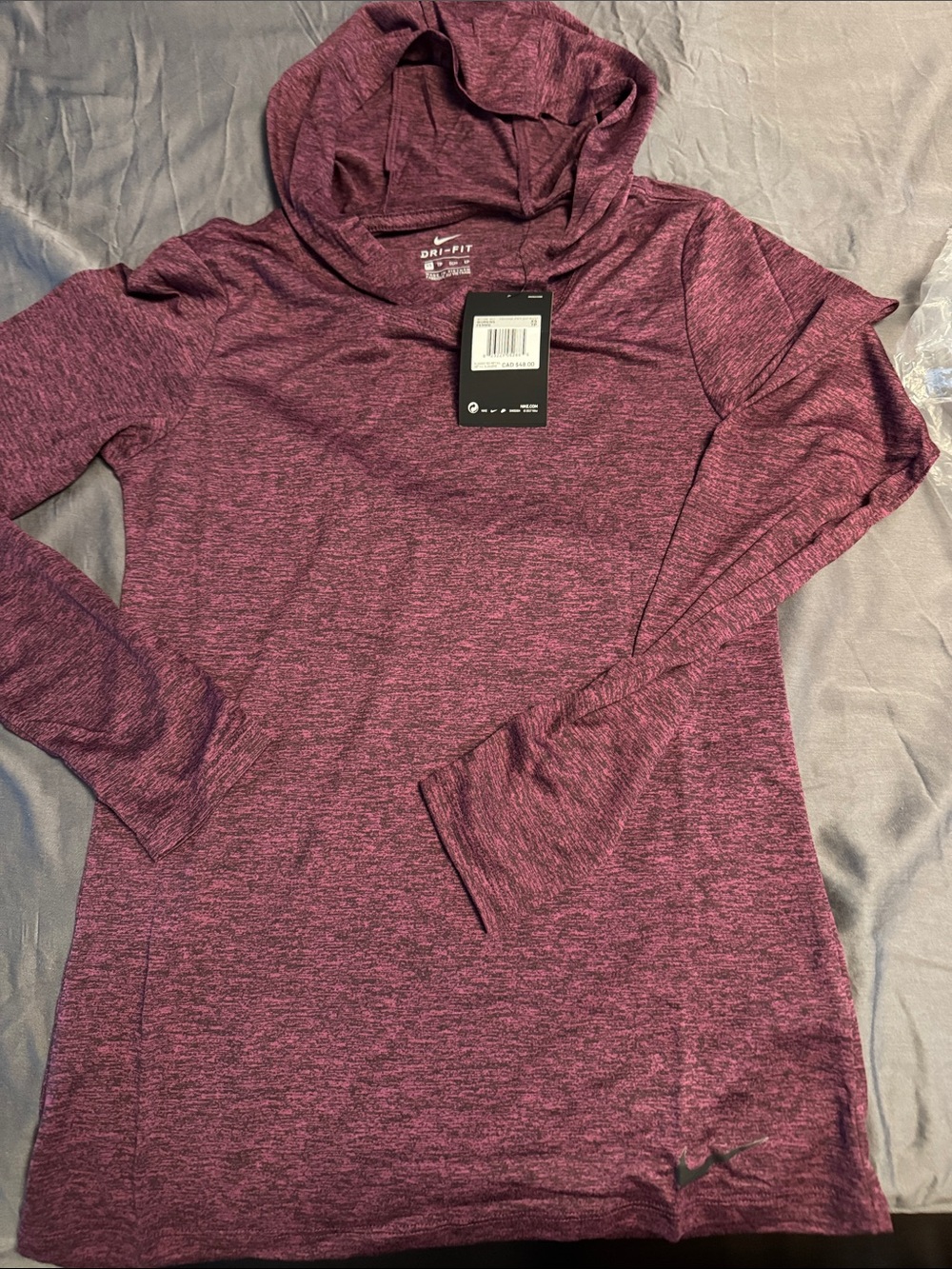Nike Women's Hooded Long Sleeve Top - Plum Heather
